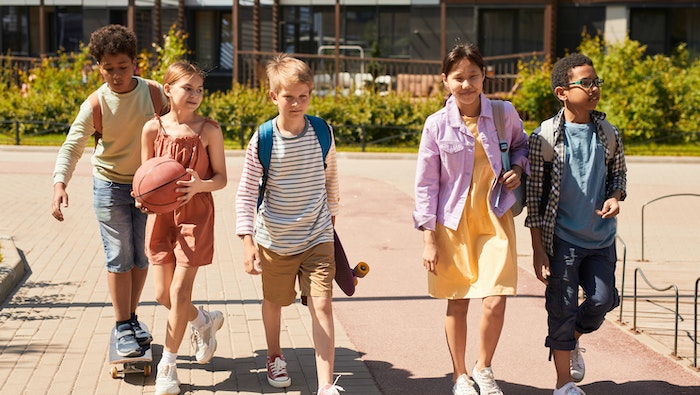 Kids walking